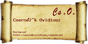 Csernák Ovidiusz névjegykártya